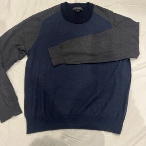 Bloomingdale's Blue and Gray Crewneck Men’s Sweater